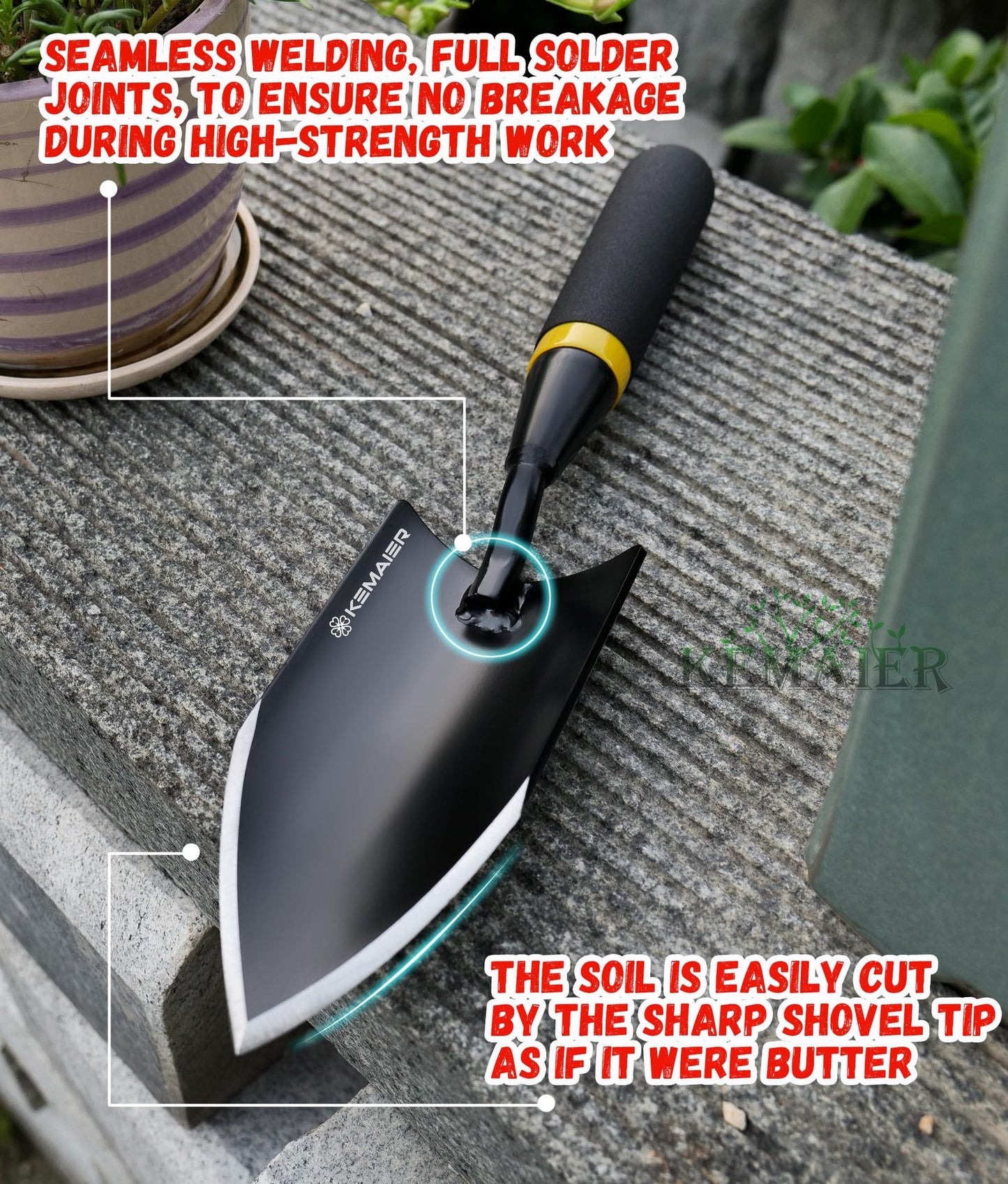 Gardening Hand Trowel: Heavy Duty Carbon Steel - view 2