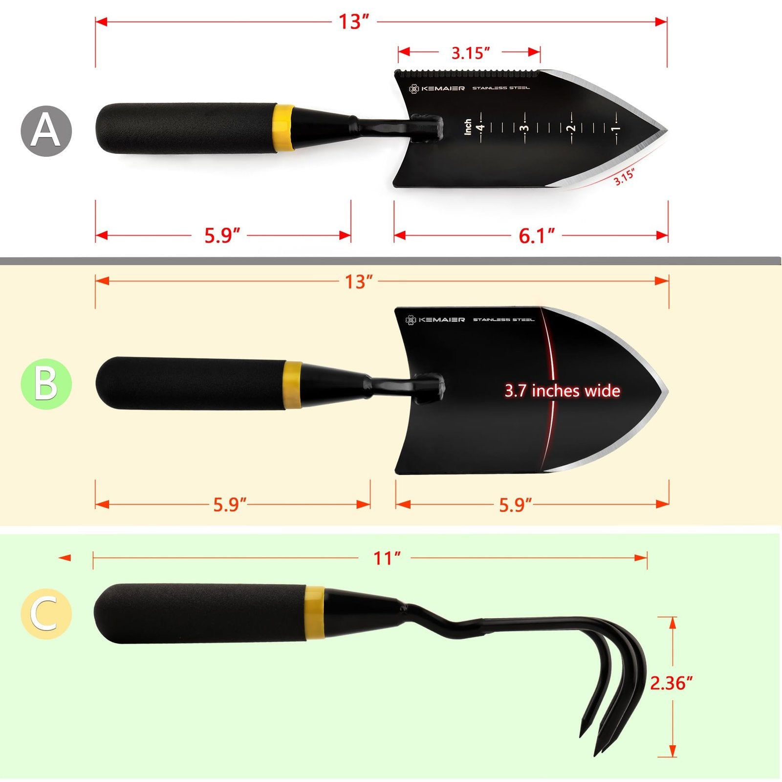 Garden Tool Set: Premium Heavy Duty Steel - view 3